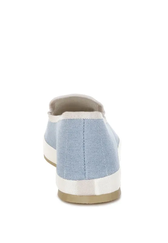 Palin Blue Denim Slip On Loafers with Cushion Insoles