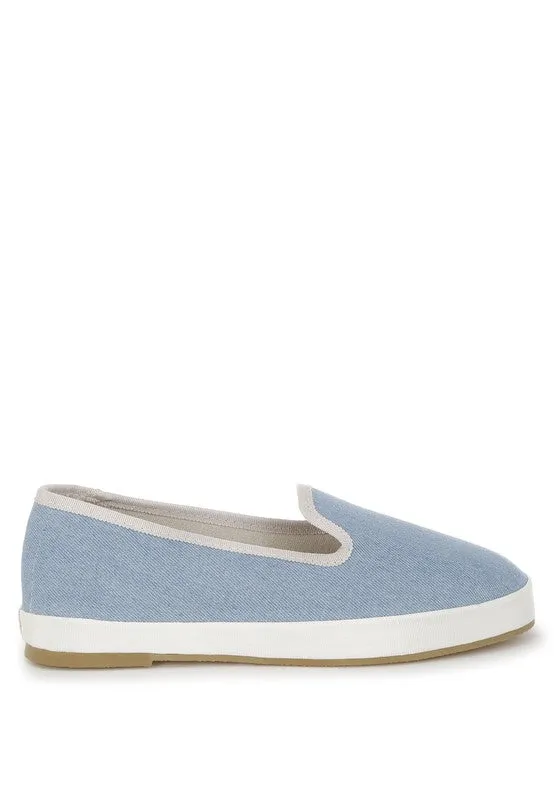 Palin Blue Denim Slip On Loafers with Cushion Insoles