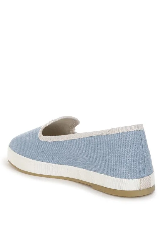 Palin Blue Denim Slip On Loafers with Cushion Insoles