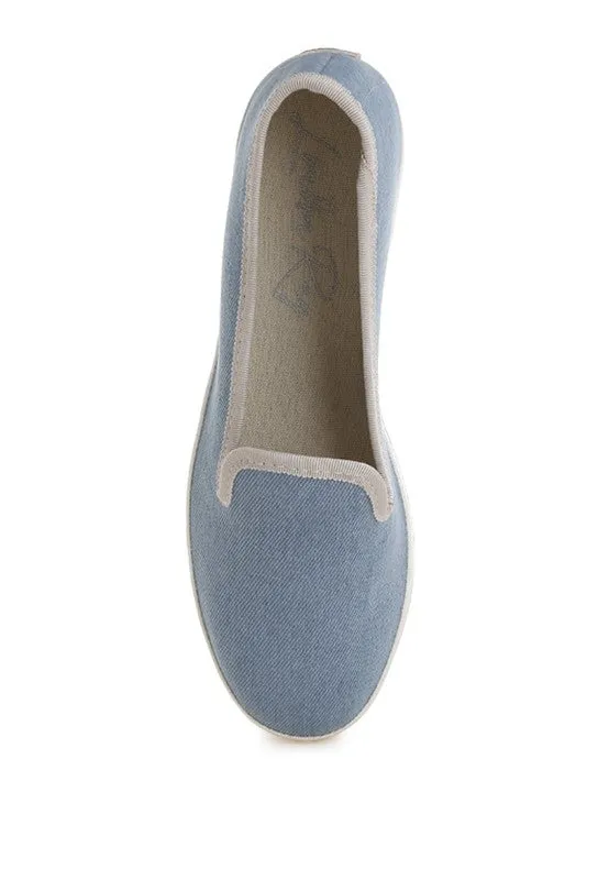 Palin Blue Denim Slip On Loafers with Cushion Insoles