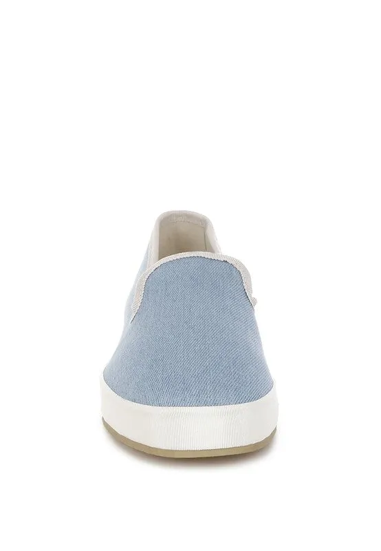 Palin Blue Denim Slip On Loafers with Cushion Insoles