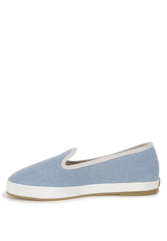 Palin Blue Denim Slip On Loafers with Cushion Insoles