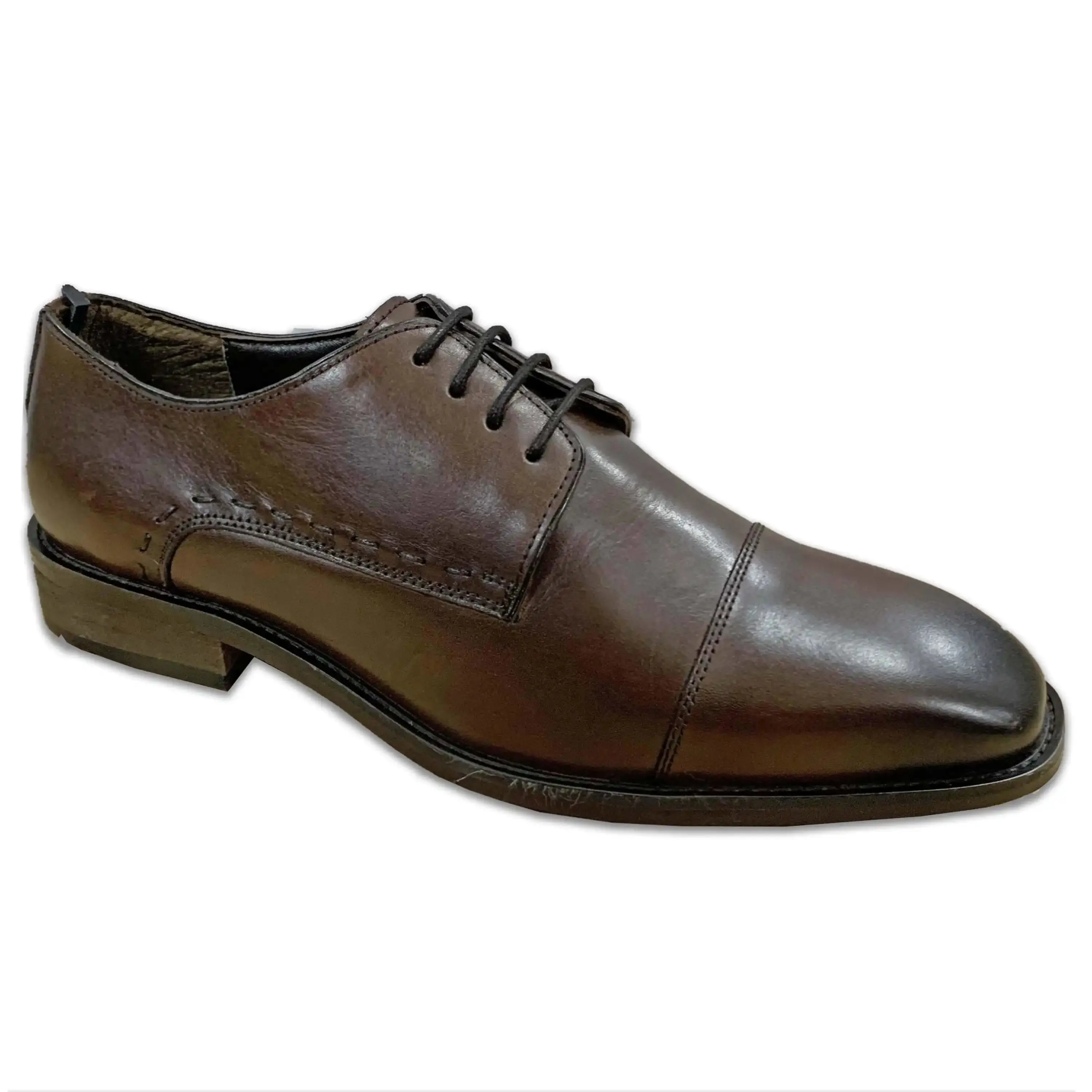 Passage Leather Formal Derby Shoes - Brown