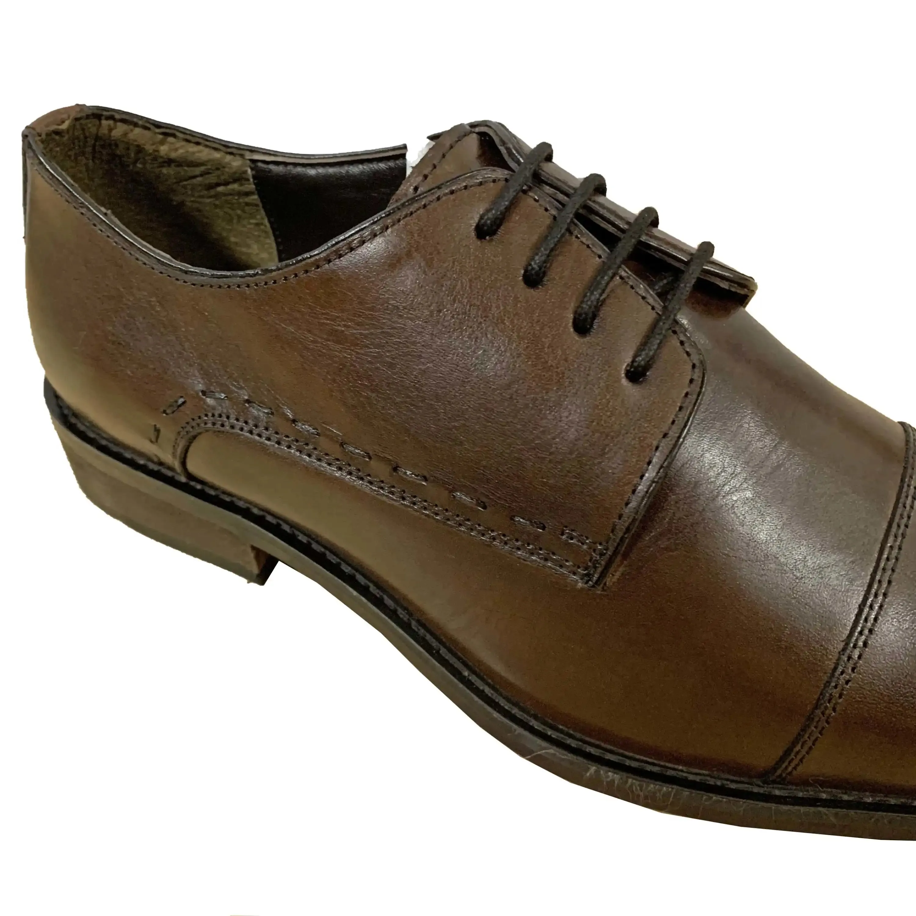 Passage Leather Formal Derby Shoes - Brown