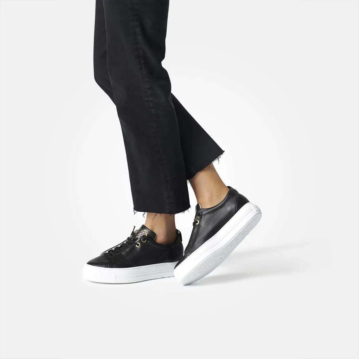 Paul Green - 5017 Black Elastic Slip On Trainer