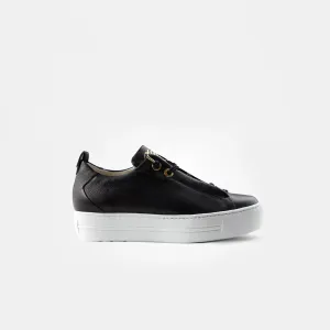Paul Green - 5017 Black Elastic Slip On Trainer