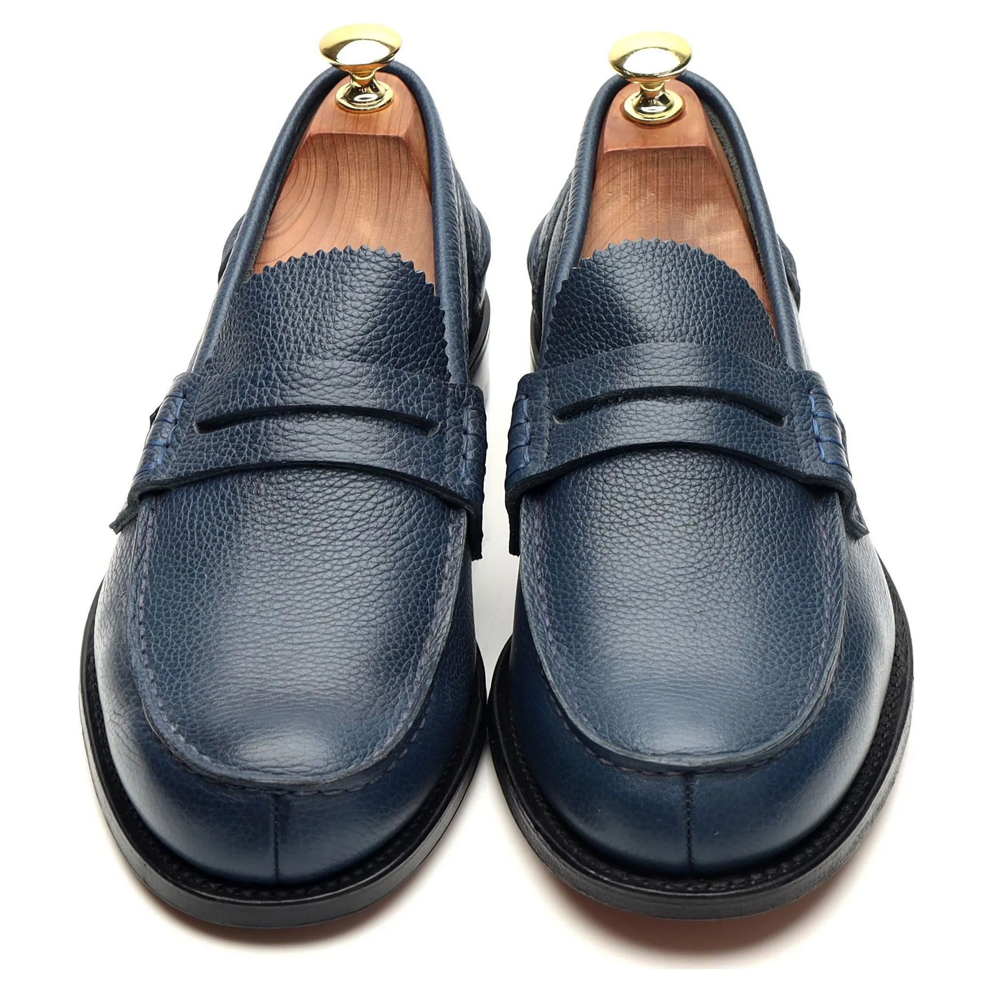 'Pembrey' Blue Grain Leather Loafers UK 8.5 F