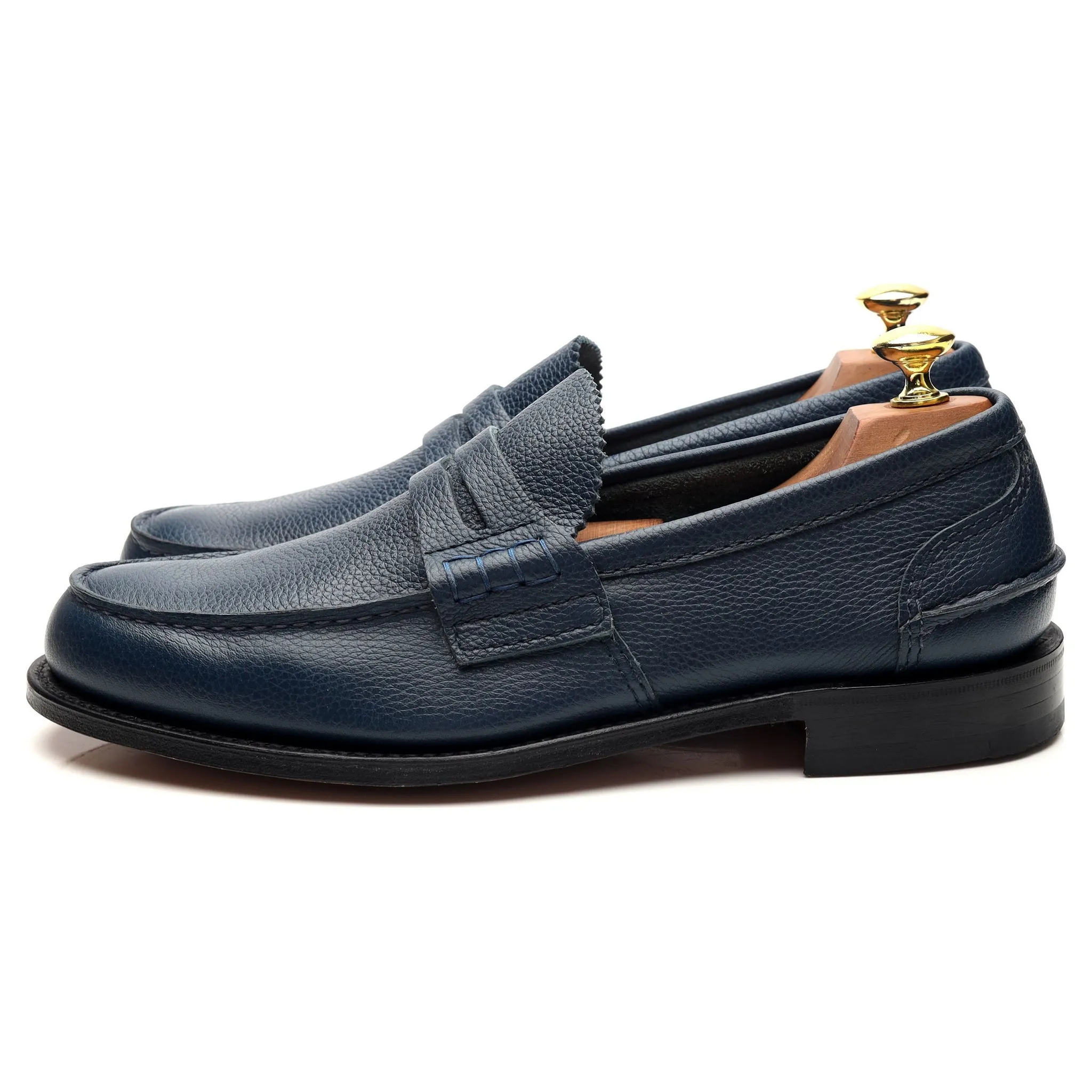 'Pembrey' Blue Grain Leather Loafers UK 8.5 F