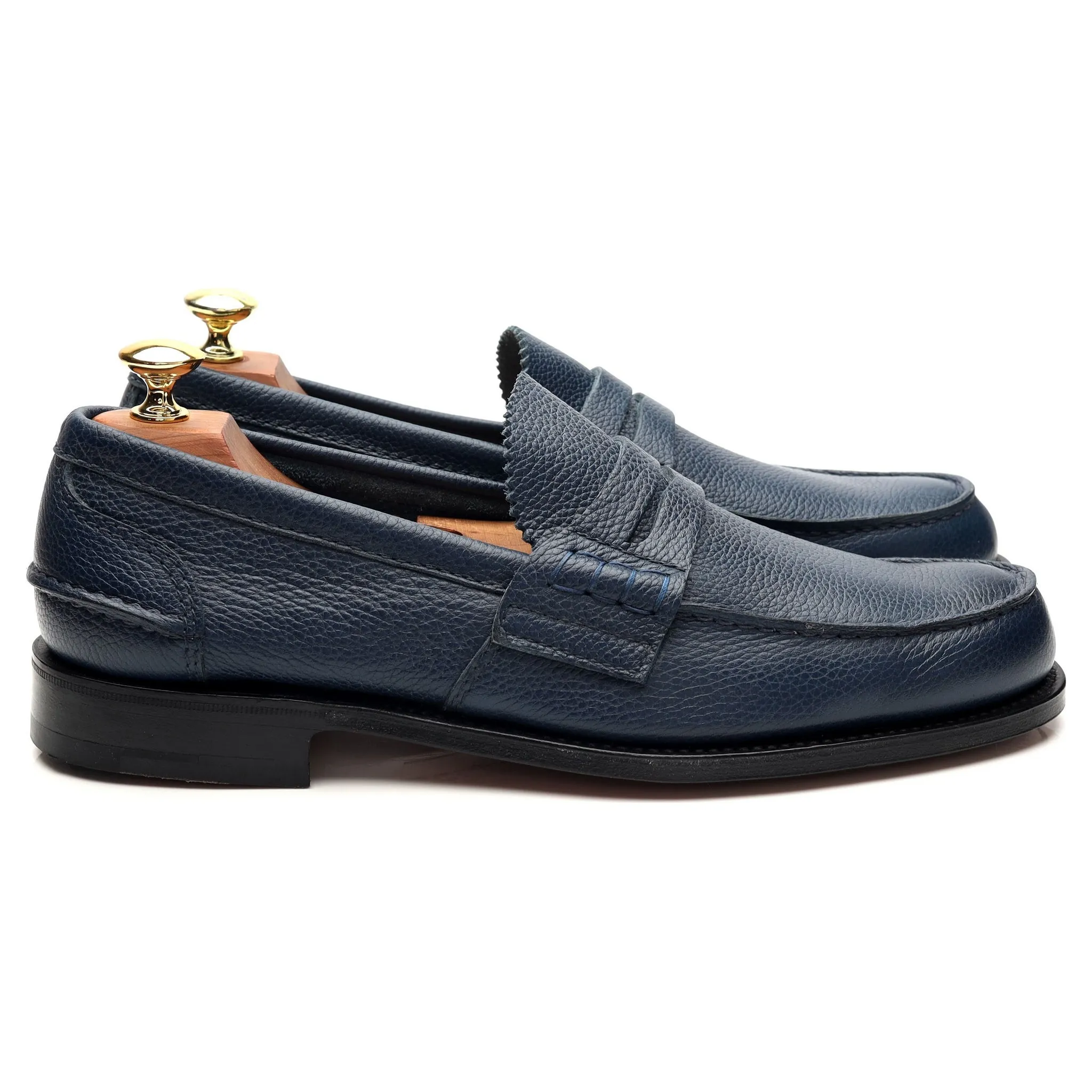 'Pembrey' Blue Grain Leather Loafers UK 8.5 F