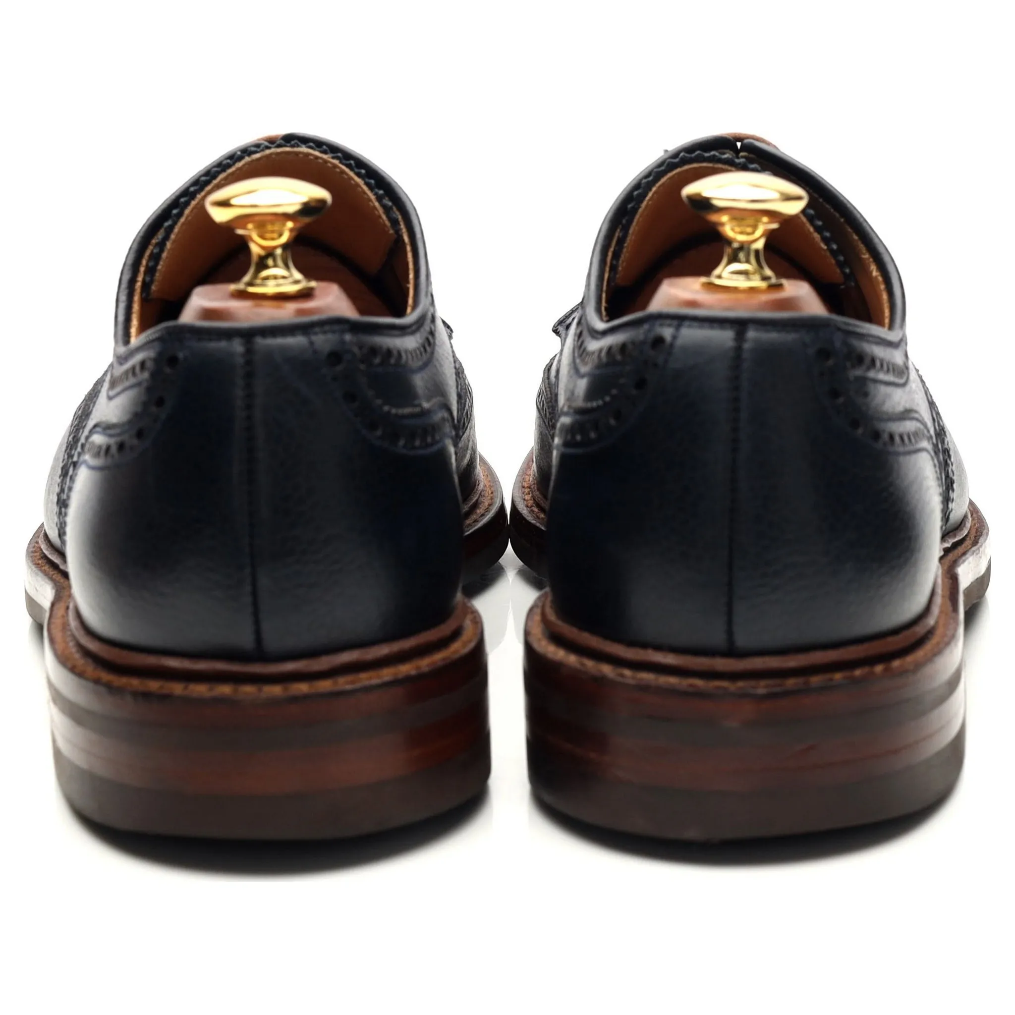 'Pembroke' Navy Blue Grain Leather Derby Brogue UK 9 E
