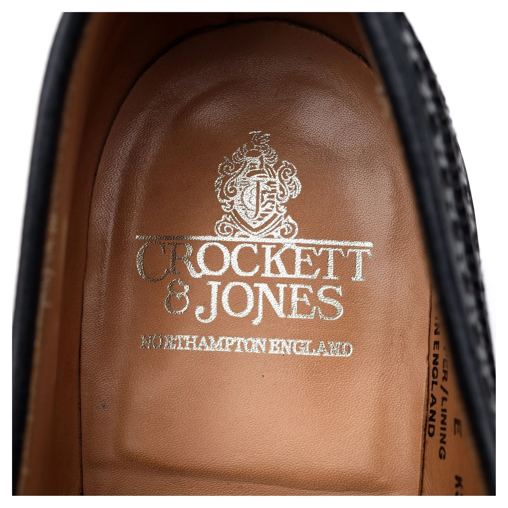 'Pembroke' Navy Blue Grain Leather Derby Brogue UK 9 E