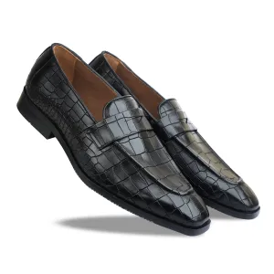 Penny Loafers Black Croco