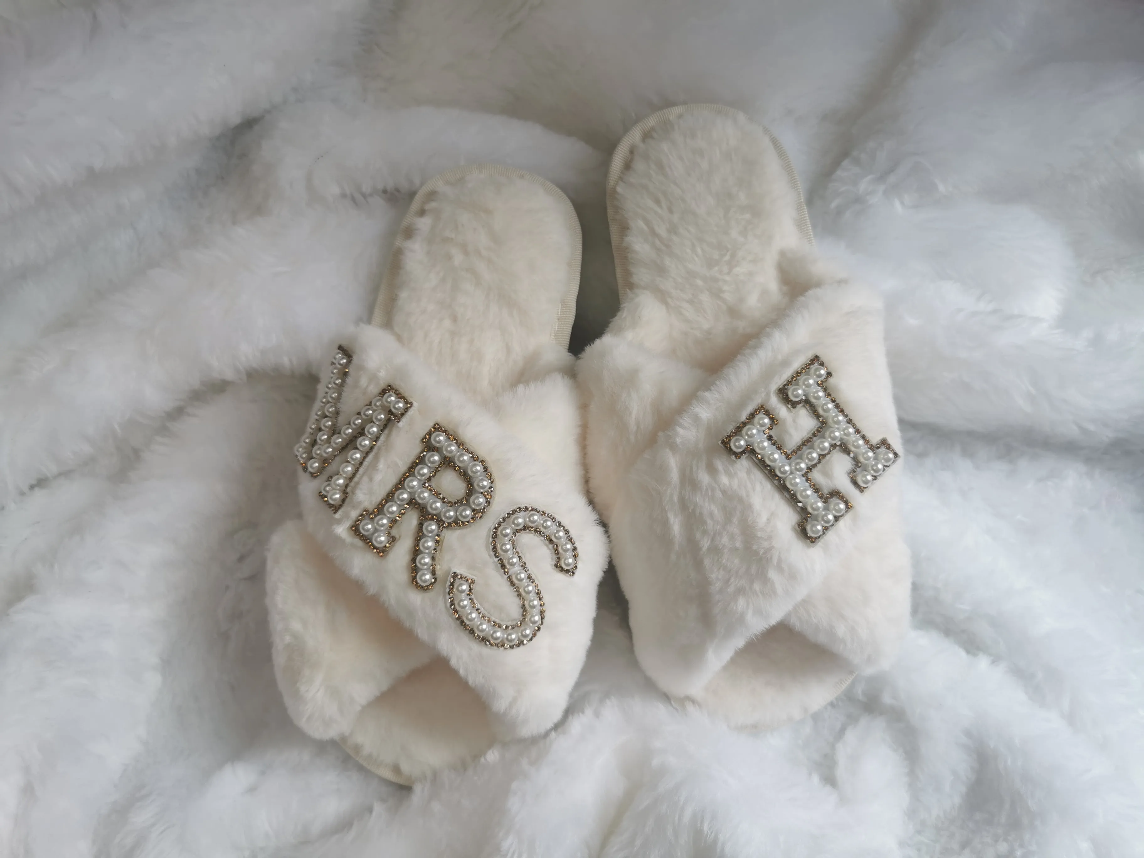 Personalised Bridal Slippers, Personalised Bridesmaid Slippers