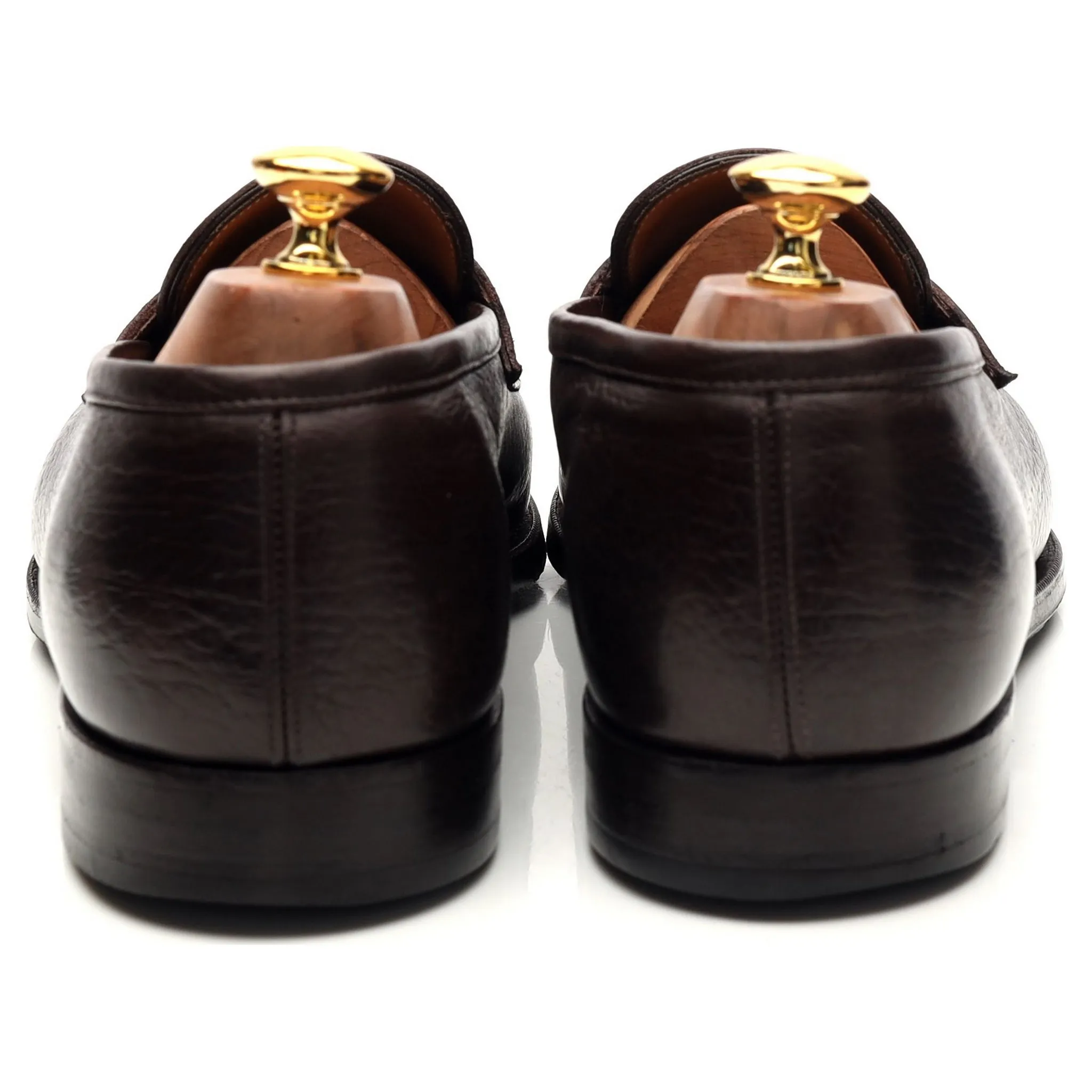 'Piccadilly' Dark Brown Grain Leather Loafers UK 10 D