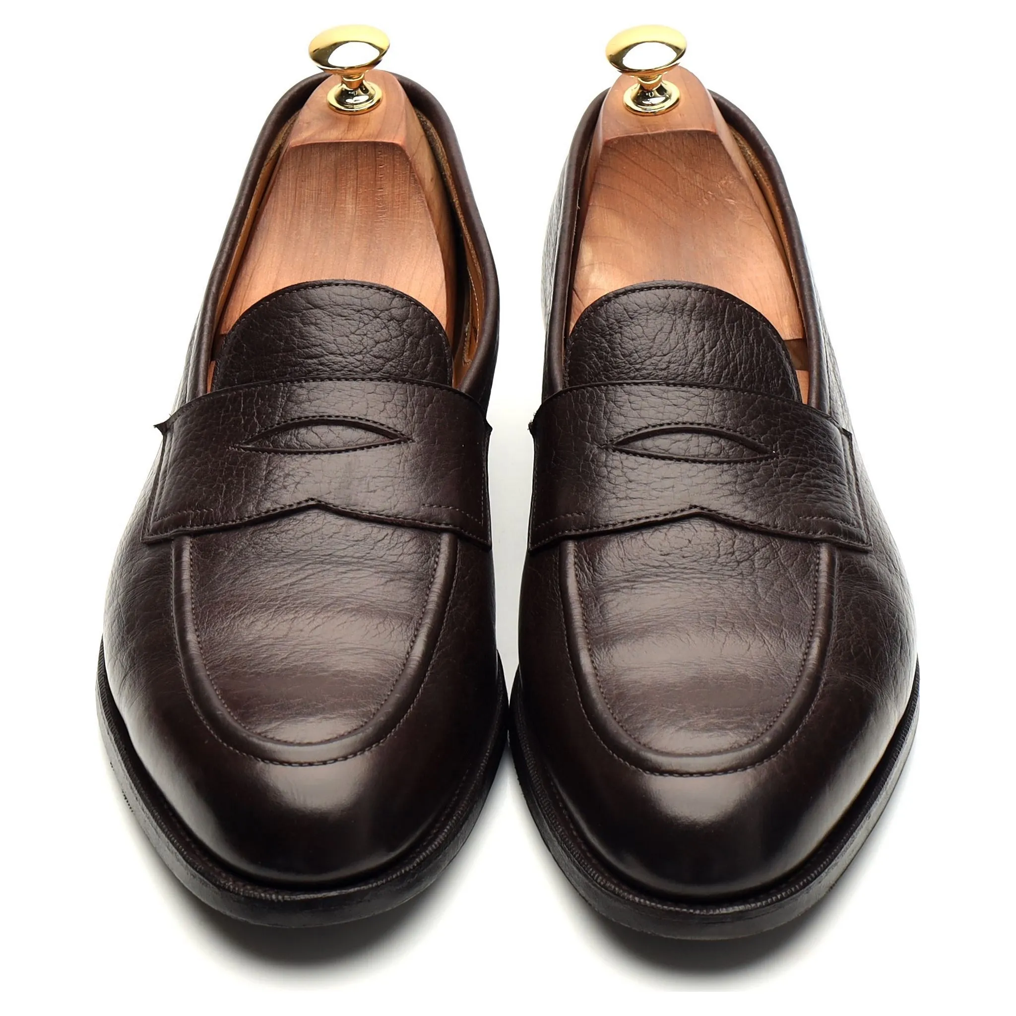 'Piccadilly' Dark Brown Grain Leather Loafers UK 10 D