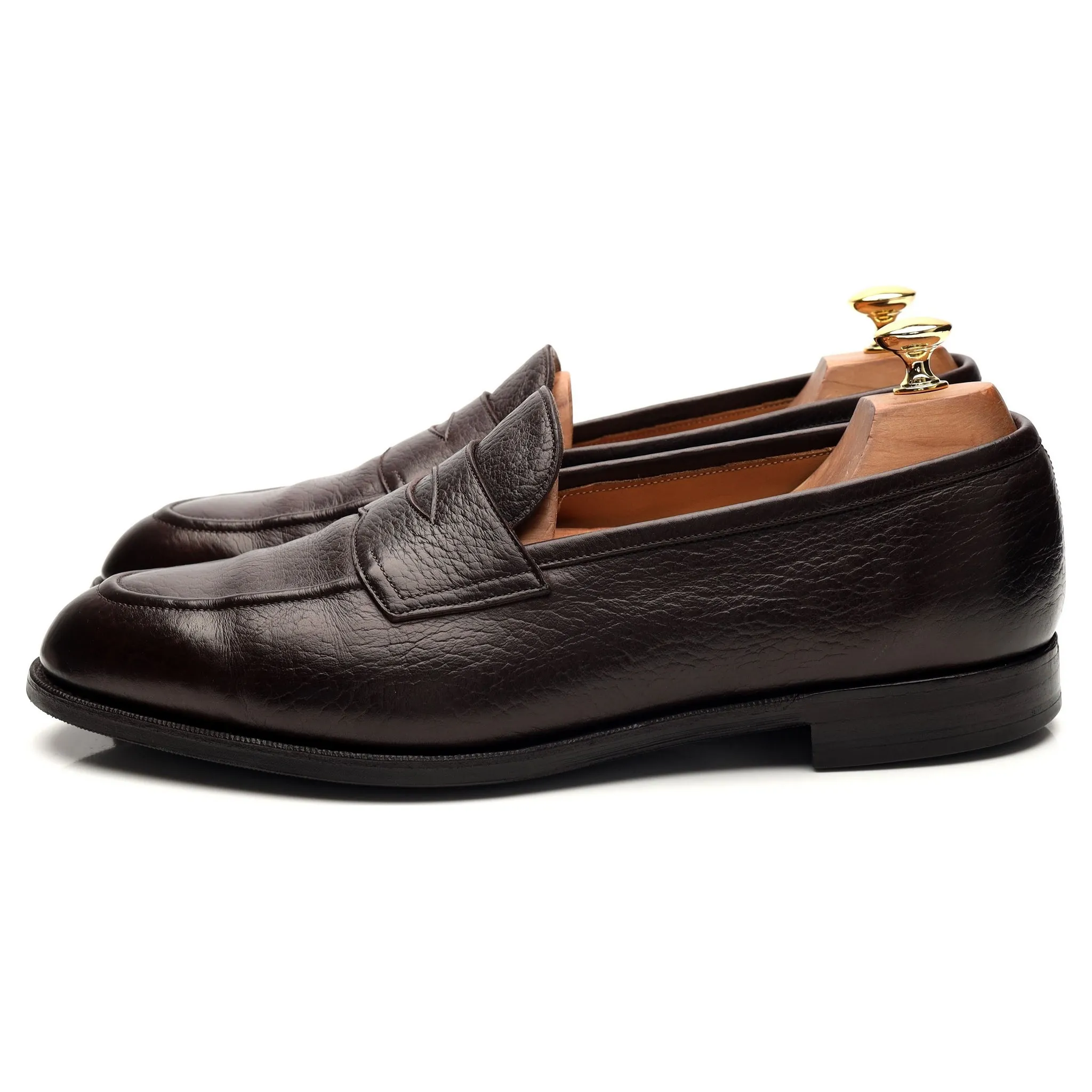 'Piccadilly' Dark Brown Grain Leather Loafers UK 10 D