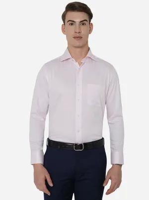Pink & White Checked Slim Fit Formal Shirt | Metal