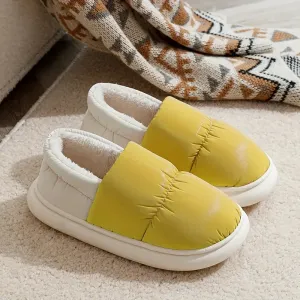 Plush Lined Winter Slippers, Cozy Slip-On Soft Sole Shoes
