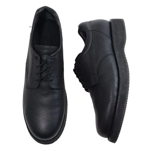 P.W Minor Men's Leisure Time Black Pebble Leather Oxford Shoes Made in USA 11N