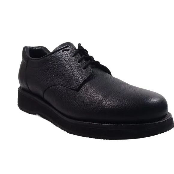 P.W Minor Men's Leisure Time Black Pebble Leather Oxford Shoes Made in USA 11N