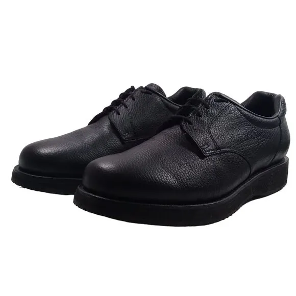 P.W Minor Men's Leisure Time Black Pebble Leather Oxford Shoes Made in USA 11N