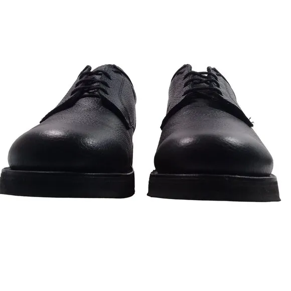 P.W Minor Men's Leisure Time Black Pebble Leather Oxford Shoes Made in USA 11N