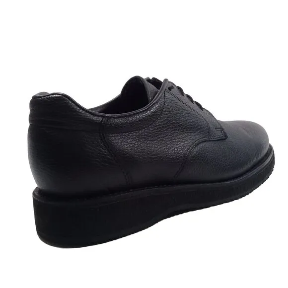 P.W Minor Men's Leisure Time Black Pebble Leather Oxford Shoes Made in USA 11N
