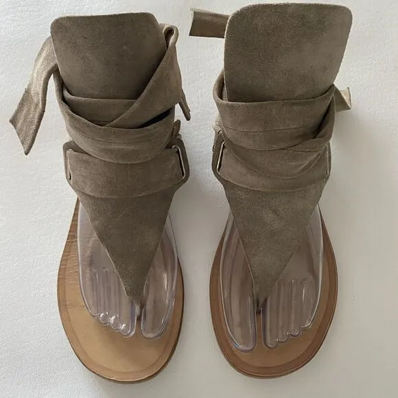 Rag &amp; Bone Women’s 36.5 Or 6.5 Mara Gray Taupe Suede Gladiator Sandal