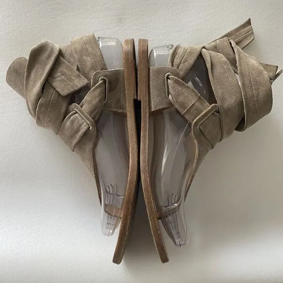 Rag &amp; Bone Women’s 36.5 Or 6.5 Mara Gray Taupe Suede Gladiator Sandal
