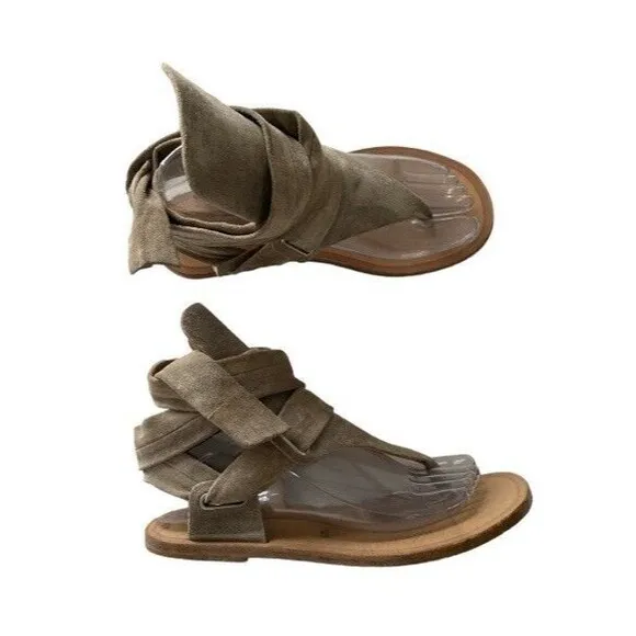 Rag &amp; Bone Women’s 36.5 Or 6.5 Mara Gray Taupe Suede Gladiator Sandal