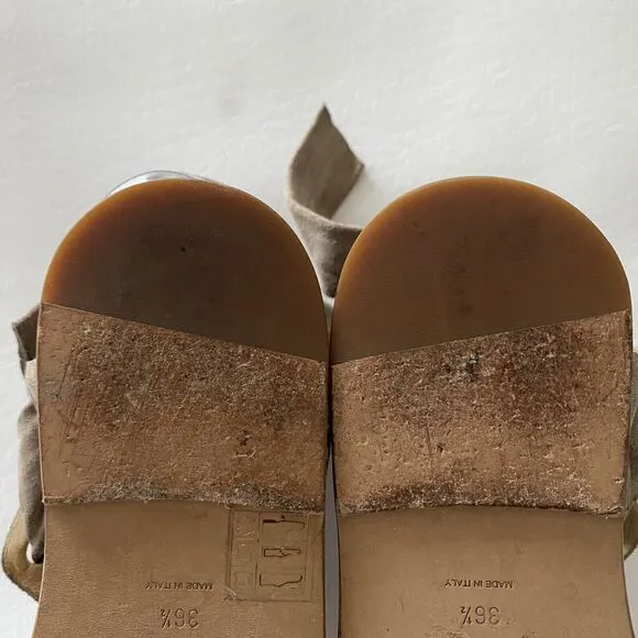 Rag &amp; Bone Women’s 36.5 Or 6.5 Mara Gray Taupe Suede Gladiator Sandal