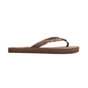 RAINBOW 101LTSFBK/EXPR FLIRTY BRAIDY PREMIERYTH'S (Medium) Expresso Leather Narrow Strap Sandals