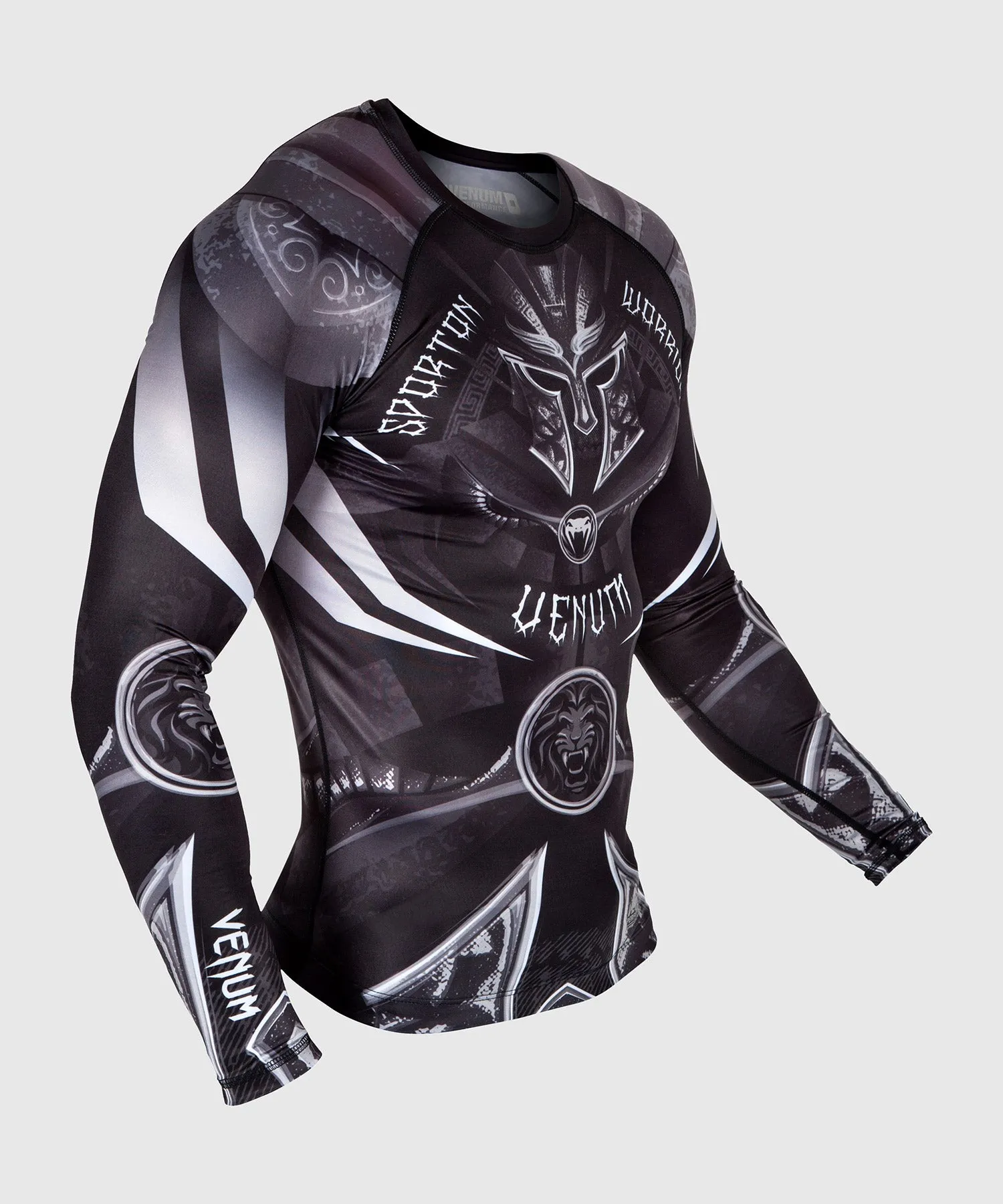 Rashguard Venum Gladiator 3.0 - Nera/Bianca - Maniche lunghe