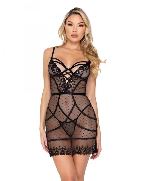 Rebel Heart Slip and Thong - Black -