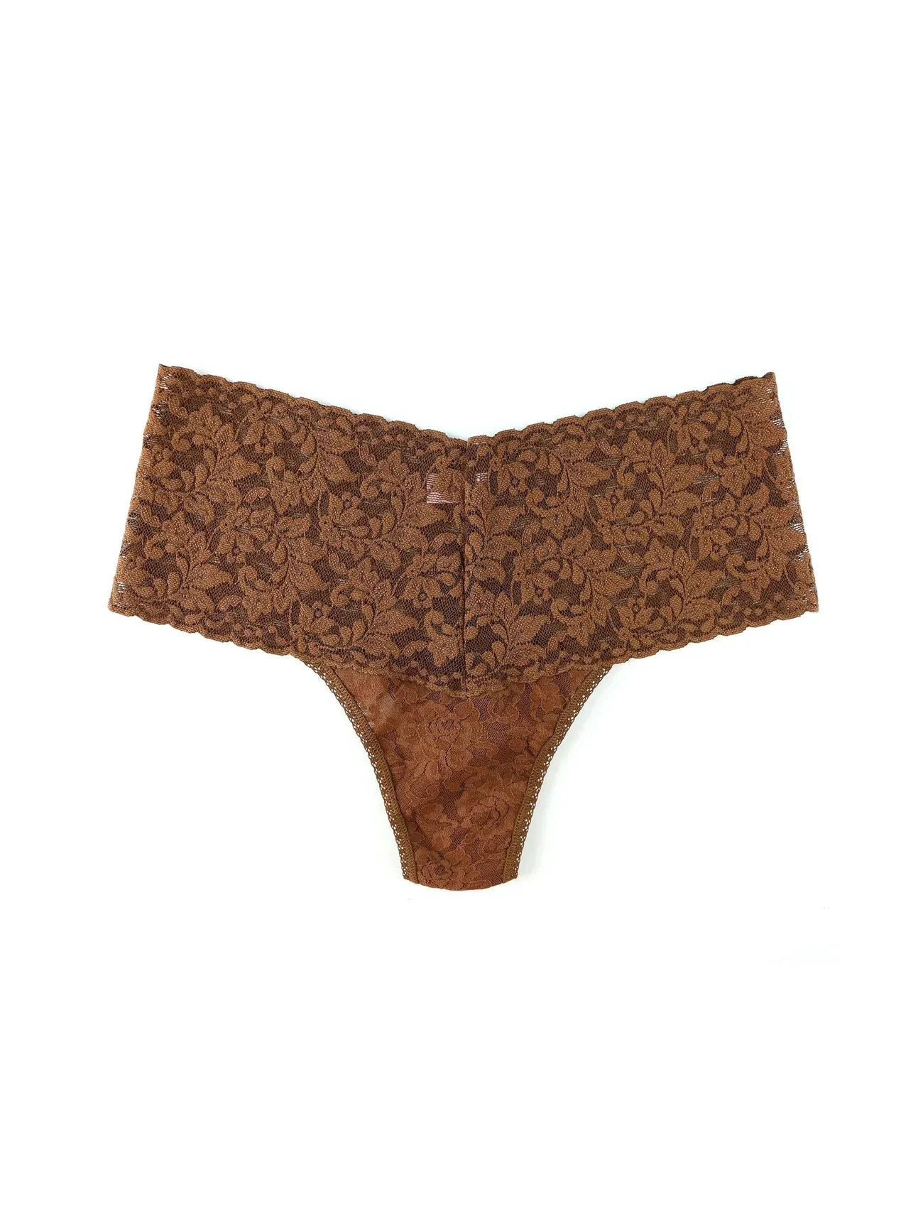 Retro Signature Lace Thong In Macchiato - Hanky Panky