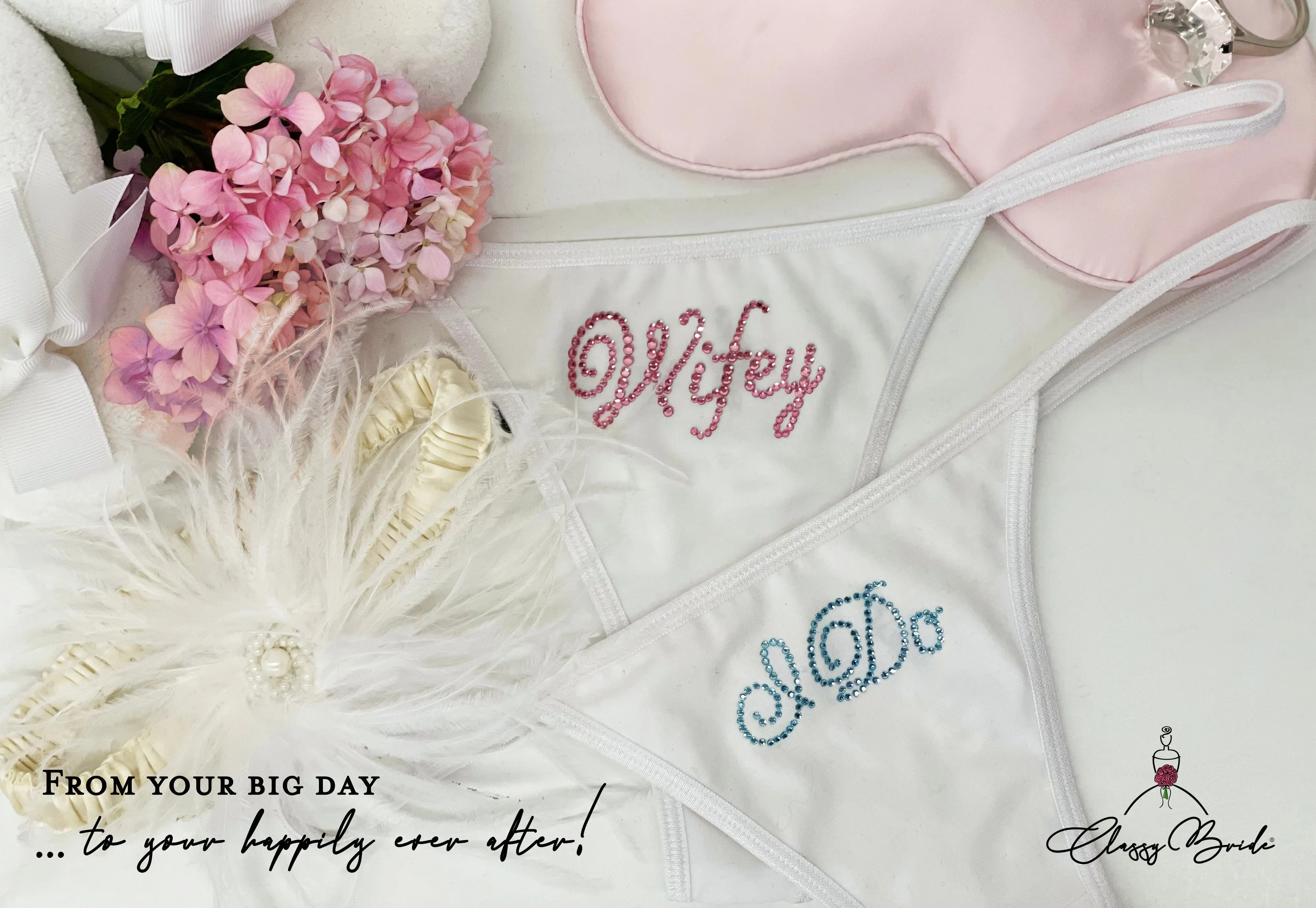 Rhinestone Wifey Bridal Thong