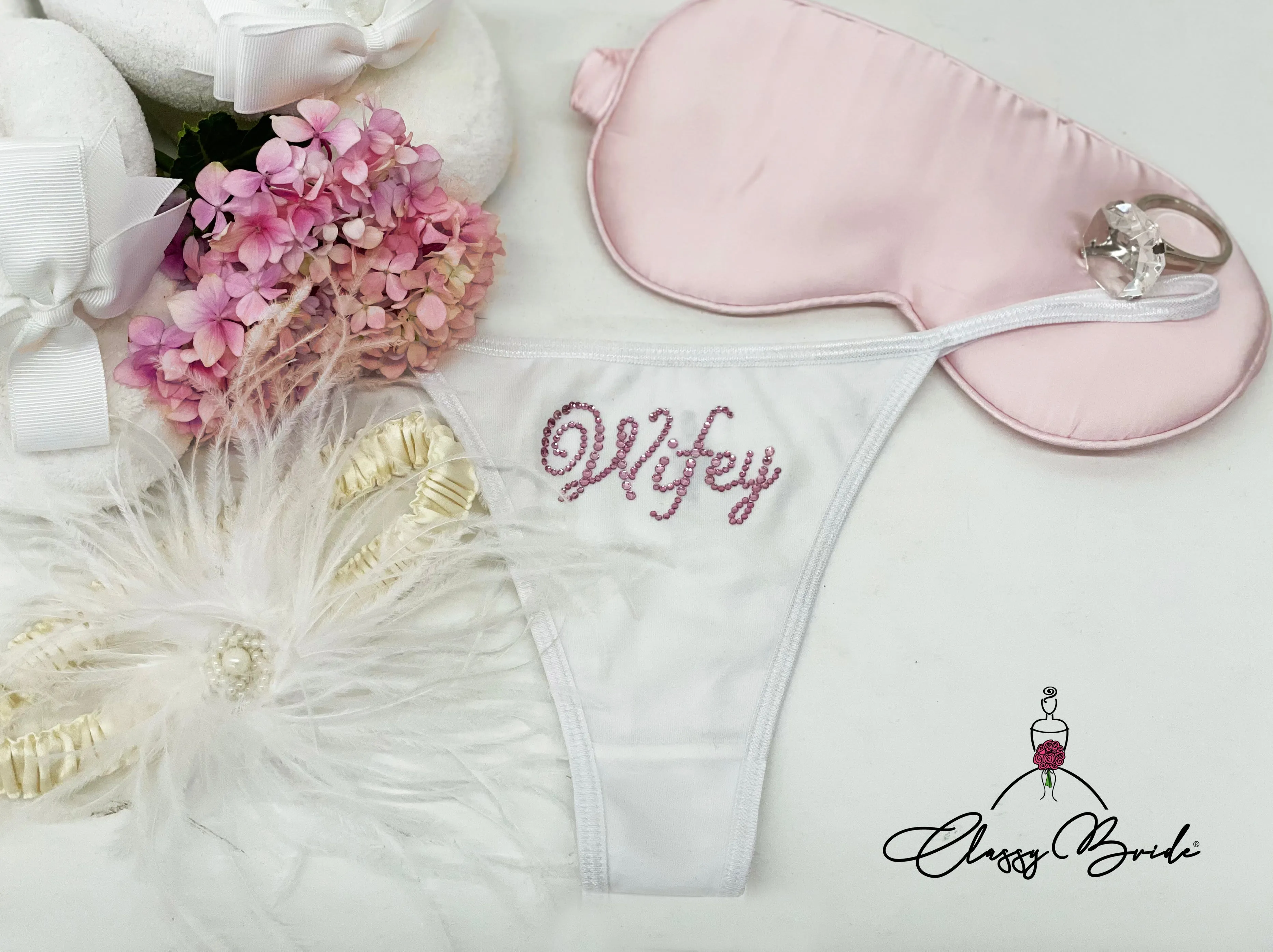 Rhinestone Wifey Bridal Thong