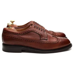 'Romney' Tan Brown Grain Leather Derby Brogue UK 9 F