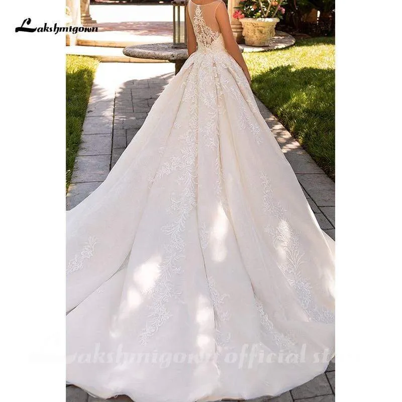 Roycebridal Illusion Neck Detail A-Line Wedding Dress