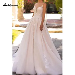 Roycebridal Illusion Neck Detail A-Line Wedding Dress