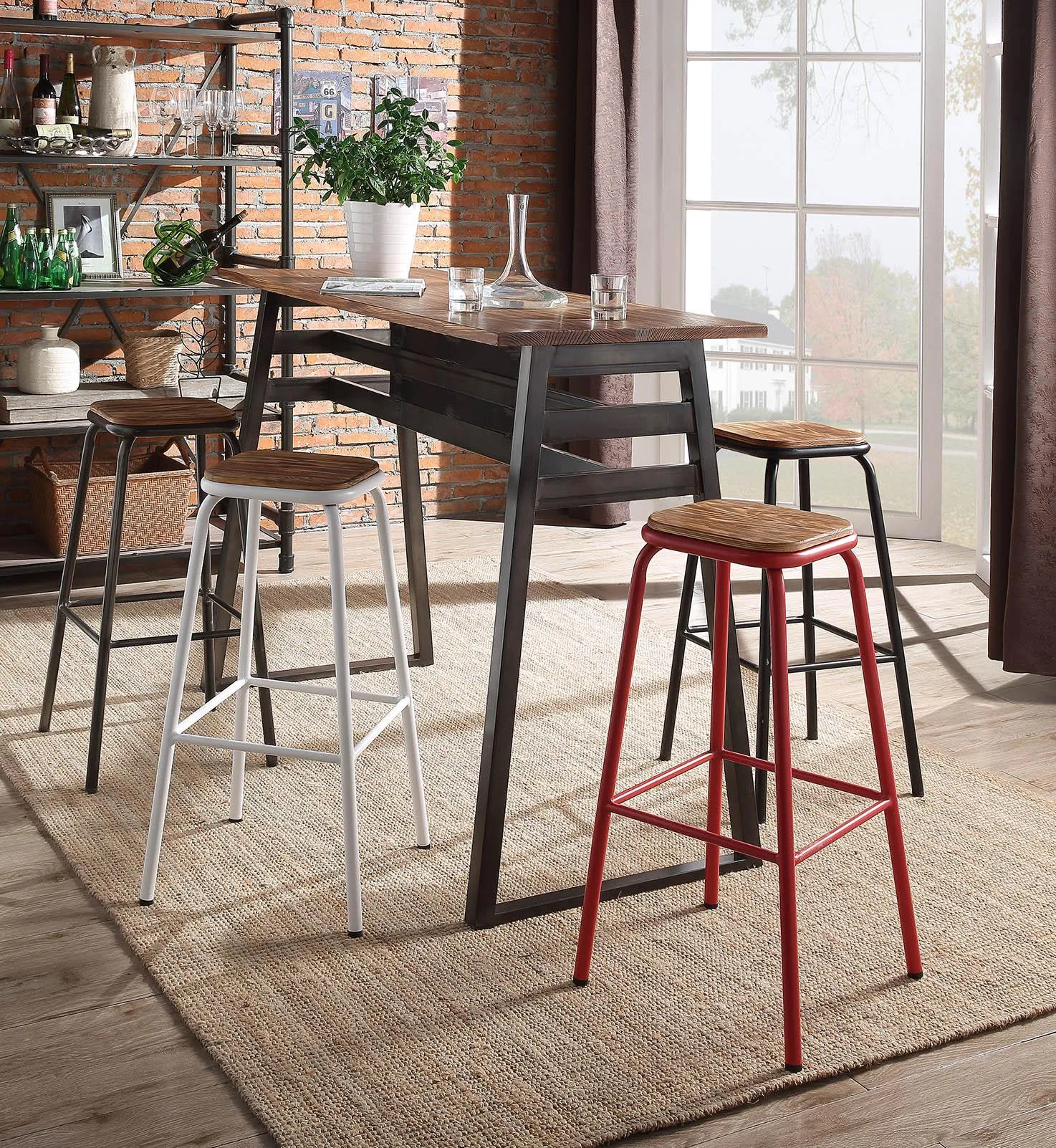 Scarus Natural & Gunmetal Bar Table