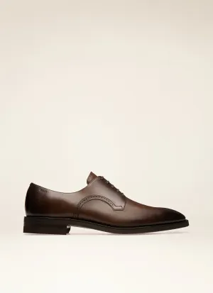 Scrivani - Derby Lace-up Shoe in Mid Brown