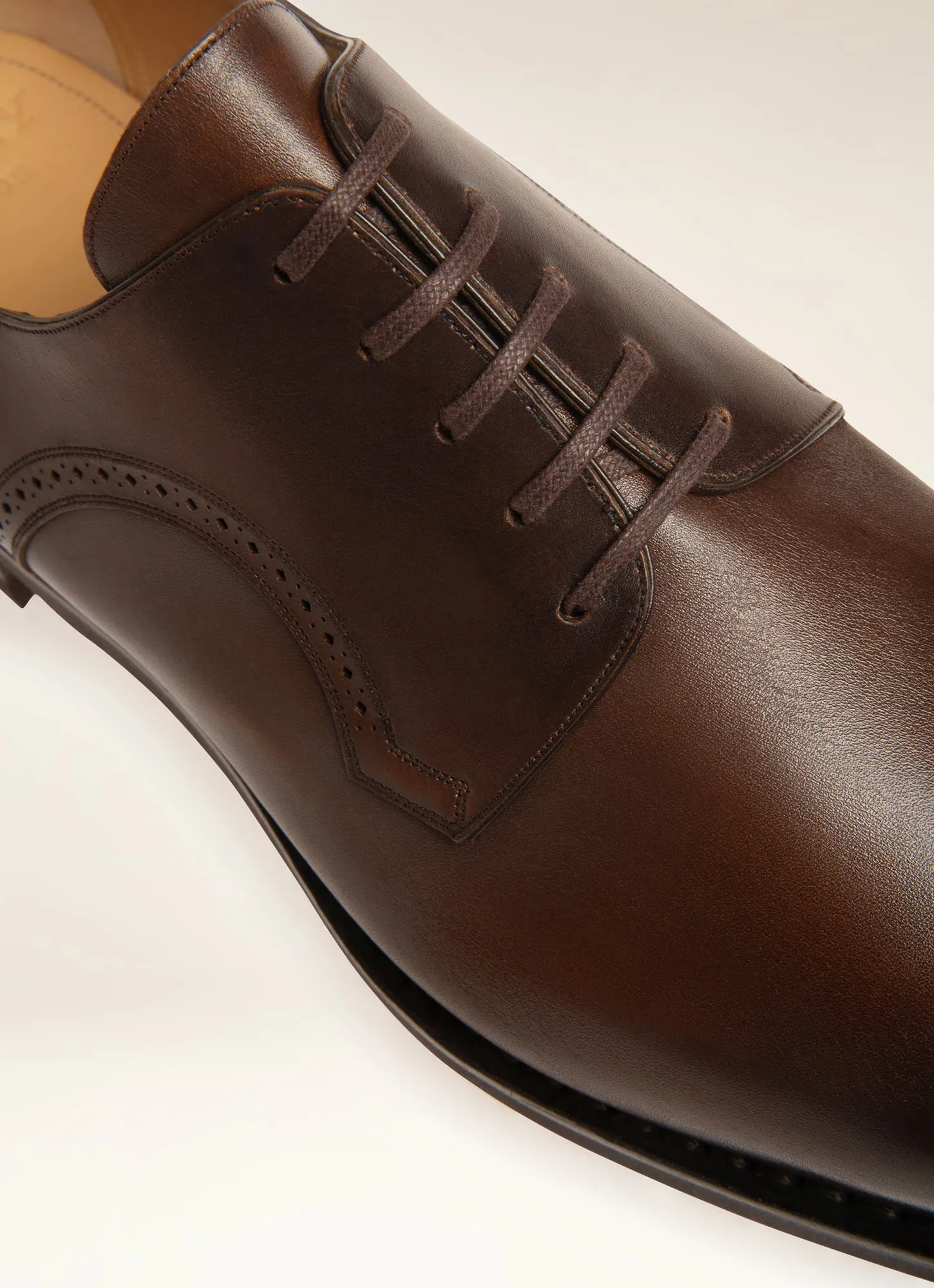 Scrivani - Derby Lace-up Shoe in Mid Brown