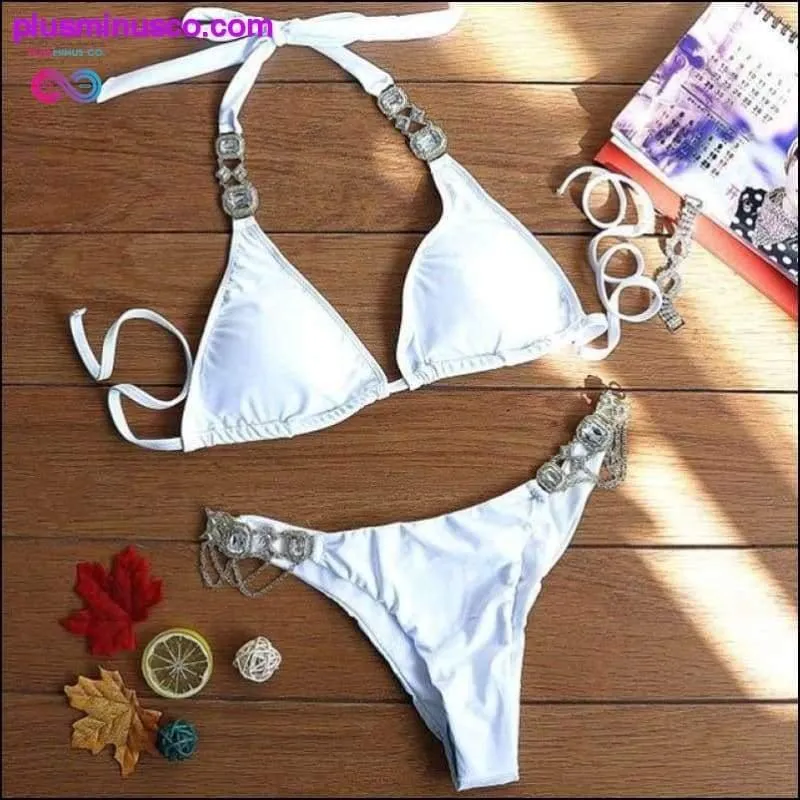 Shiny Diamond Swimsuit Crystal Bikini Women Brazilian