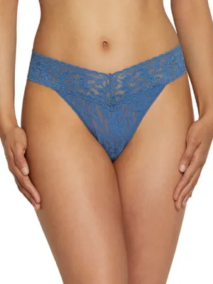 Signature Lace® Original Rise Thong Storm Cloud Blue