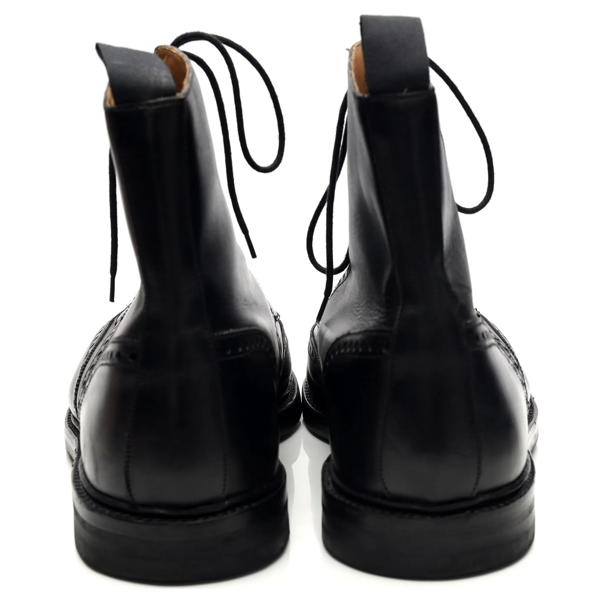 'Skye 3' Black Leather Brogue Boots UK 12 E