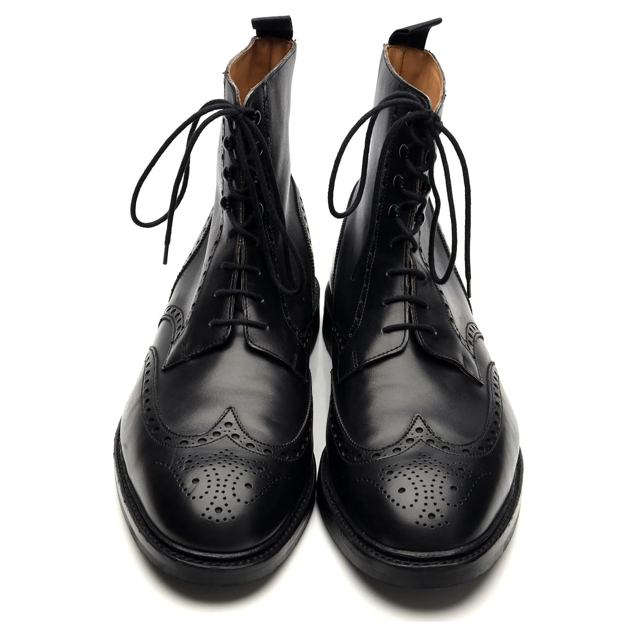 'Skye 3' Black Leather Brogue Boots UK 12 E