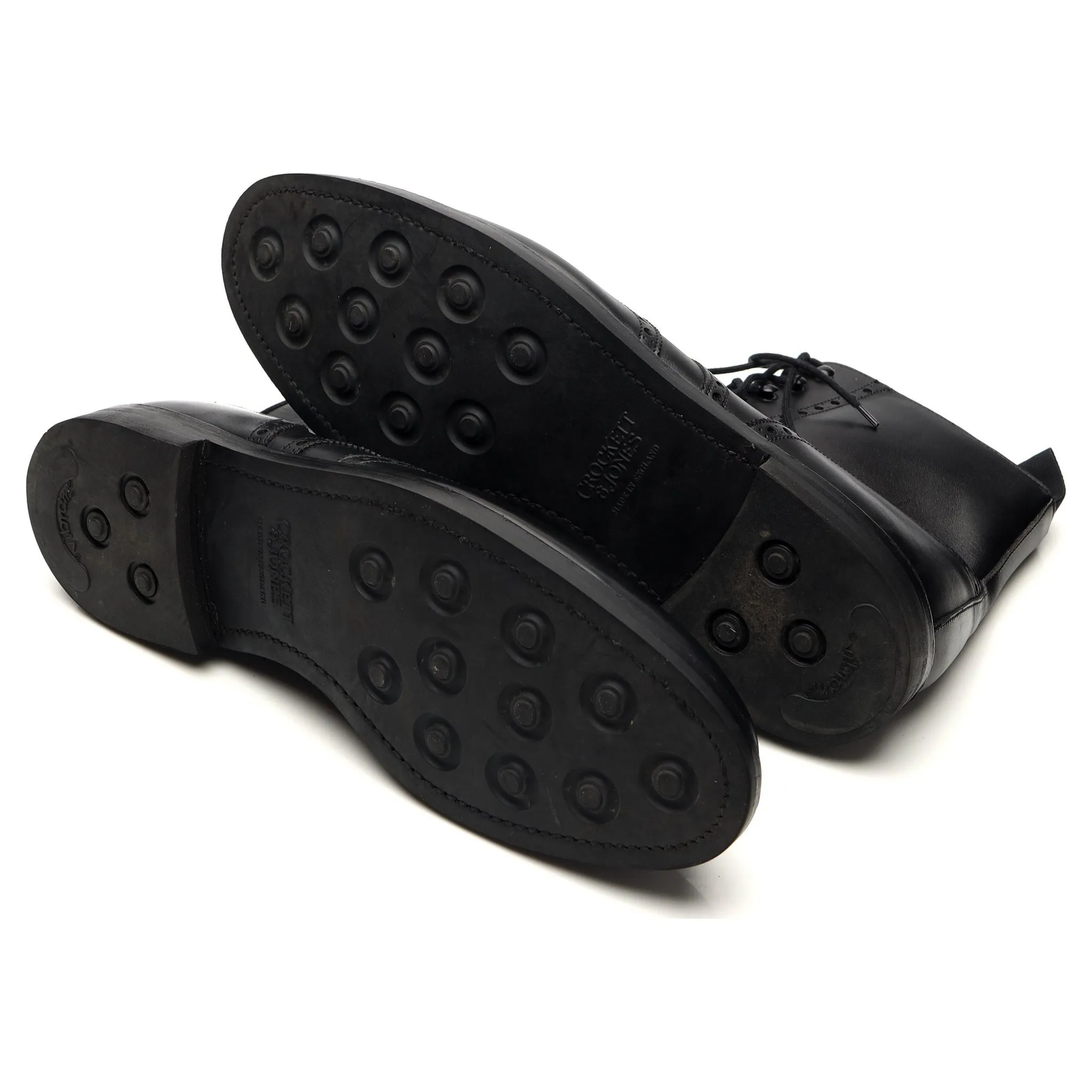 'Skye 3' Black Leather Brogue Boots UK 12 E
