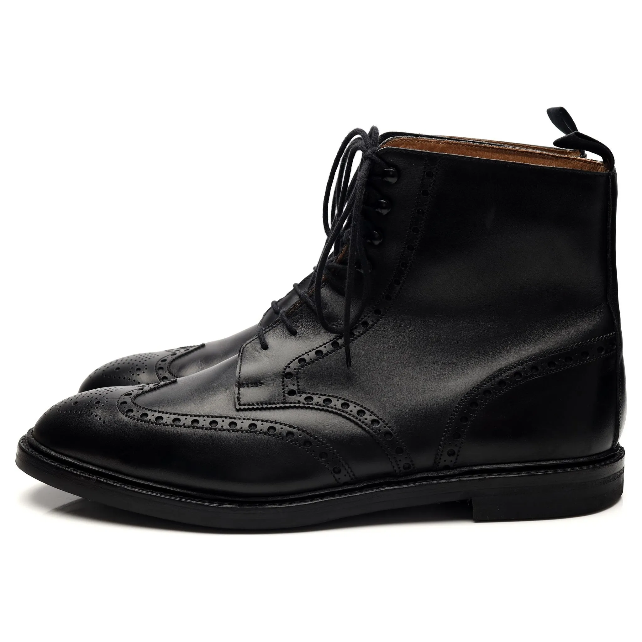 'Skye 3' Black Leather Brogue Boots UK 12 E