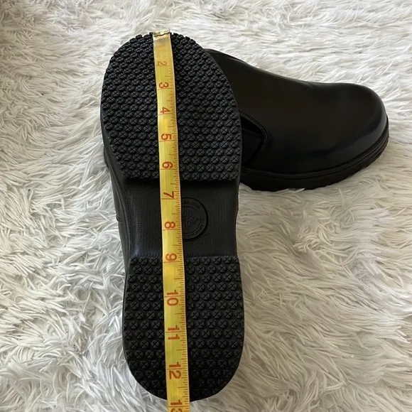 SlipGrips Steel Toe Slip-Resistant Slip-On Work Shoe SG7437 Black Size 12MW